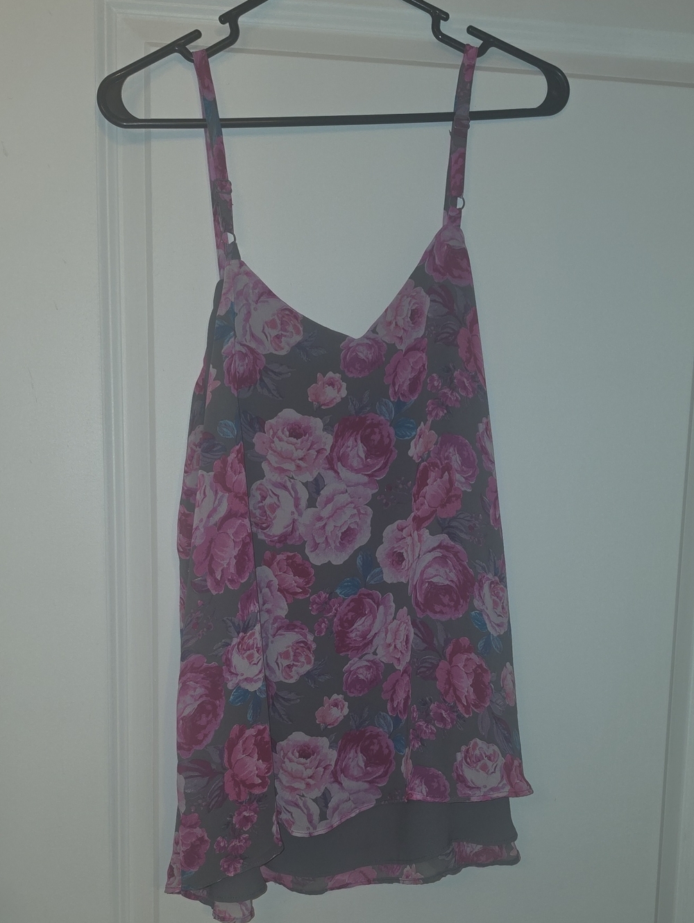torrid Purple Top with Pink Floral Accents